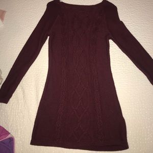 maroon sweater dress